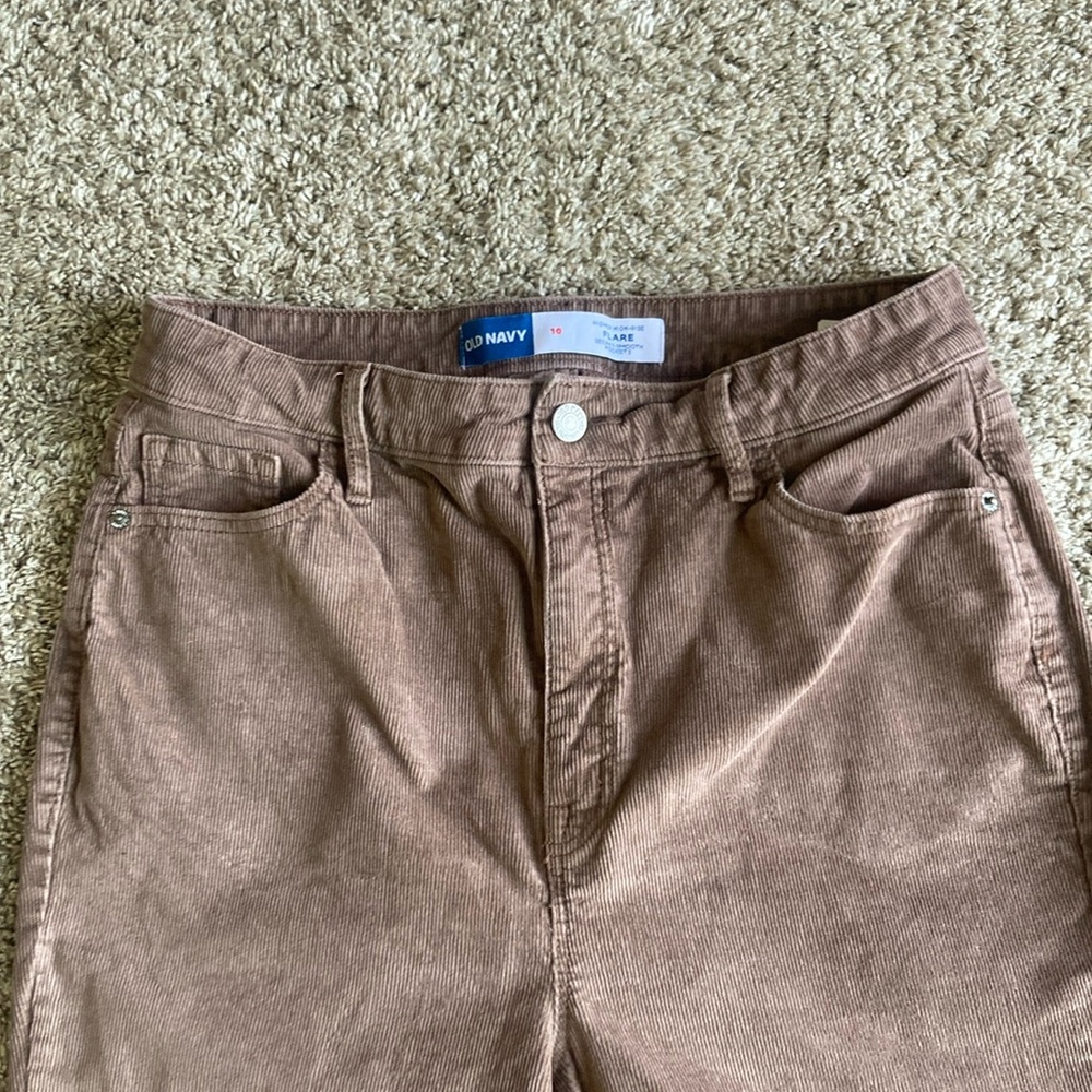 Old navy brown corduroy higher high rise flare jeans